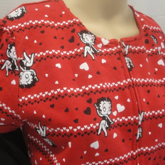 Betty Boop Full Zip Jacket with 2 front pockets thermal sleeves Junior S… - Picture 2 of 14